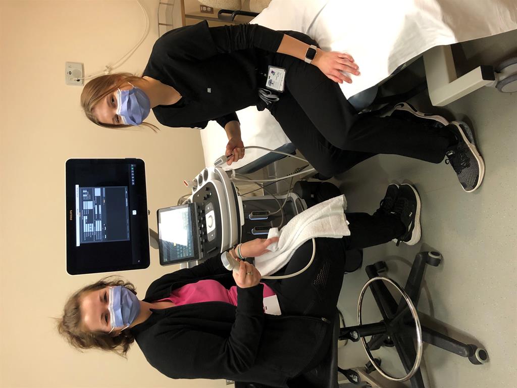 Amber, DMS with student Natalie in one of our Ultrasound Suites